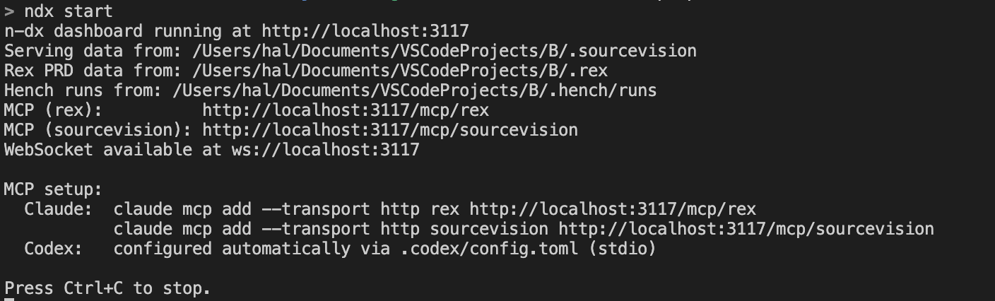 ndx start example